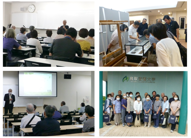 △山田理事長による大学紹介　　　　　　　　 △絣美術館の見学　　